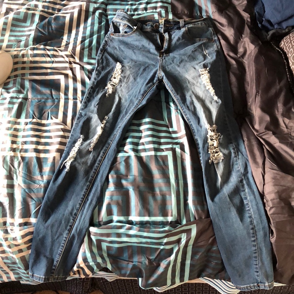 Distressed jeans